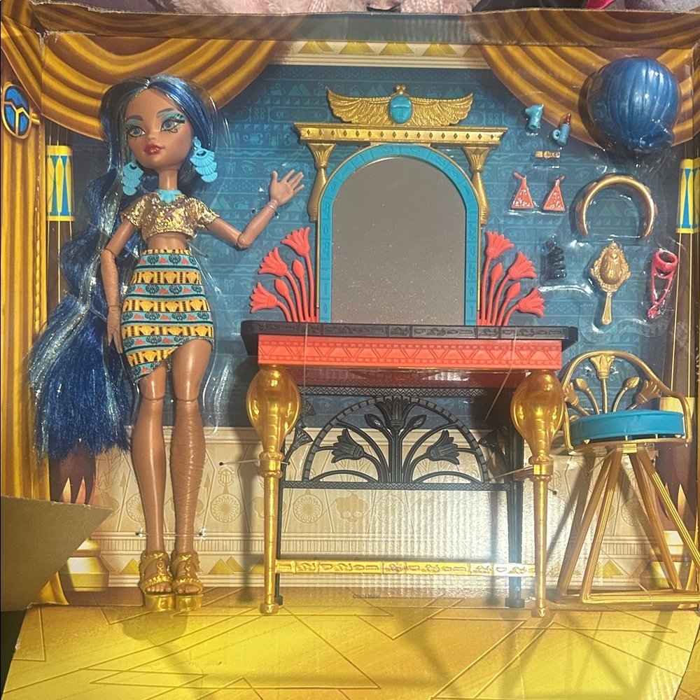Monster High Doll with Blue and Gold Accessories